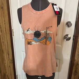 Rock & Roll Cowgirl Orange Sleeveless Muscle Tee